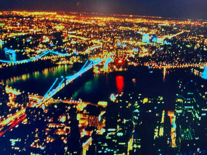 city skyline at night