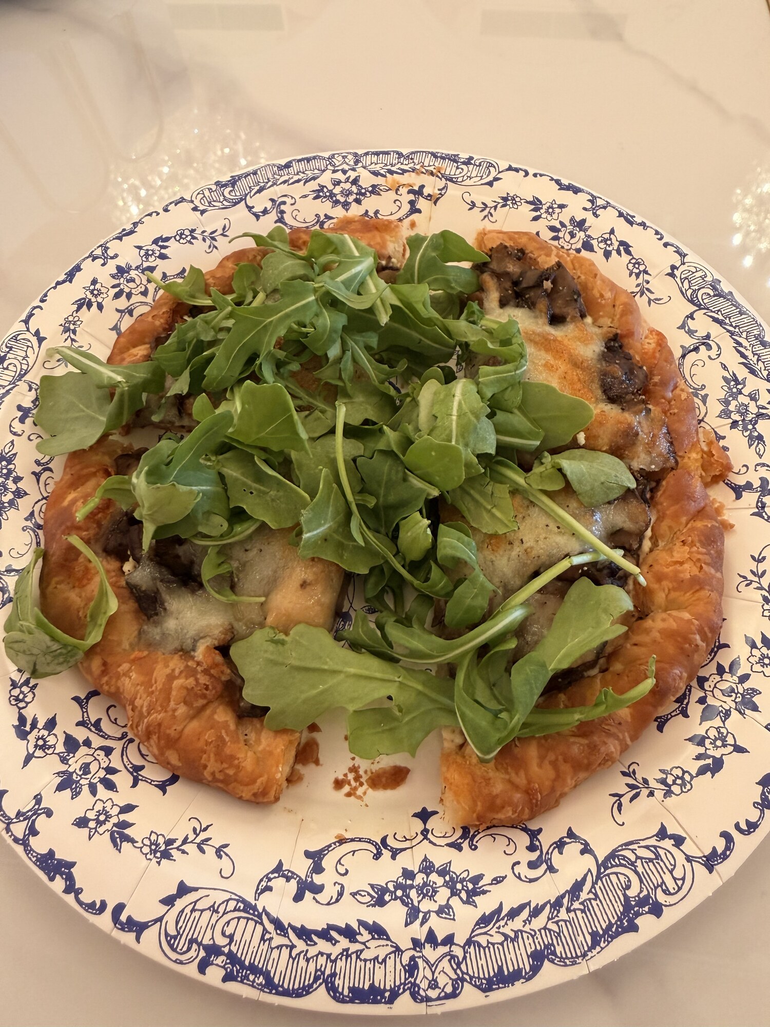 Fungo crozza with wild mushrooms and arugula at Viva La Dough kosher cafe