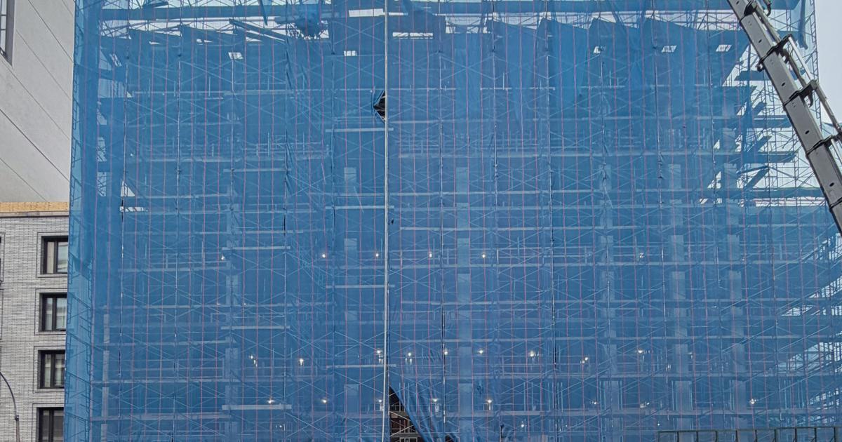 Prep for Facade Install Begins at 13-Story Residential Building in Brooklyn