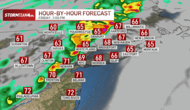 Track live radar as strong storms set to hit NYC area Friday PM – NBC New York