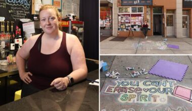 Art-hating creep diligently pours bleach on Queens comedy club's sidewalk chalk doodles