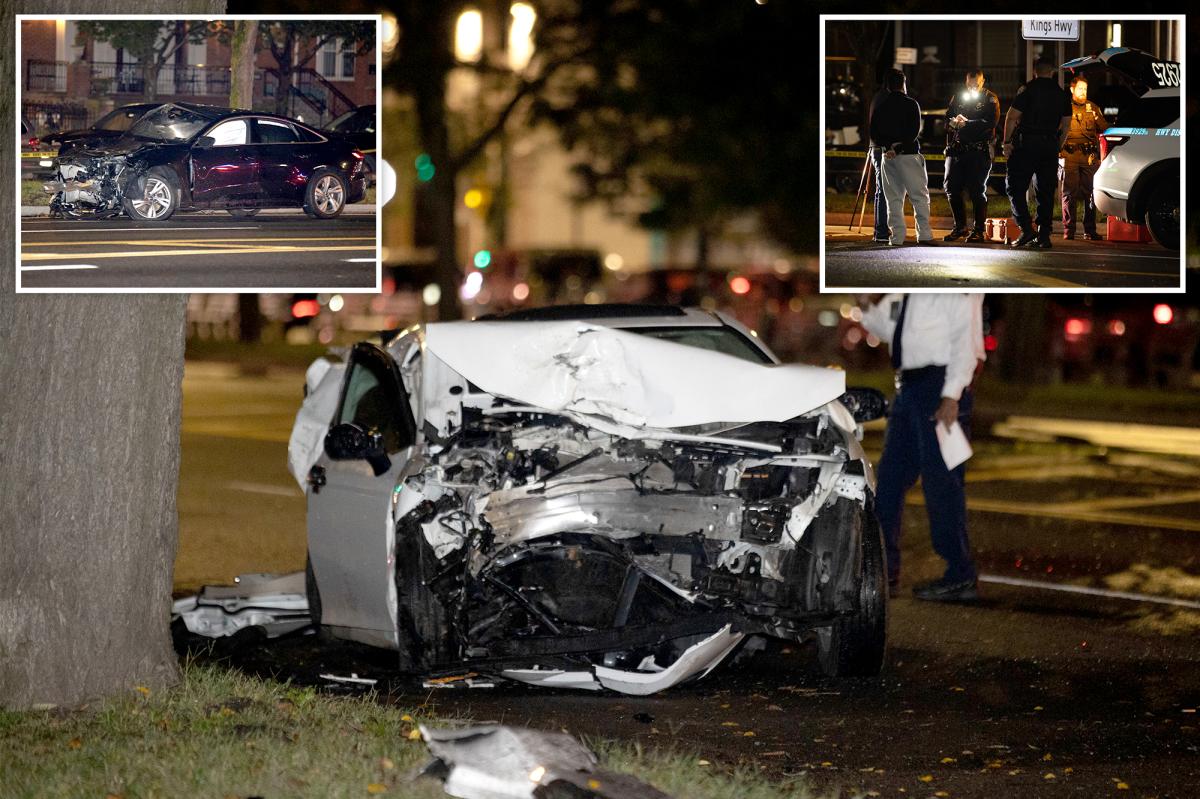 Man killed, passenger critically injured in Brooklyn crash as cops hunt driver who fled scene