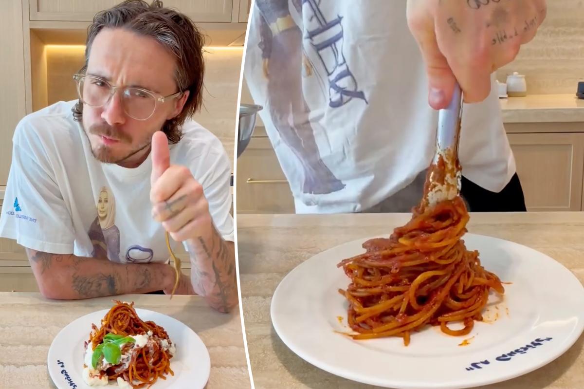Brooklyn Beckham trolled for cooking 'burnt' spaghetti