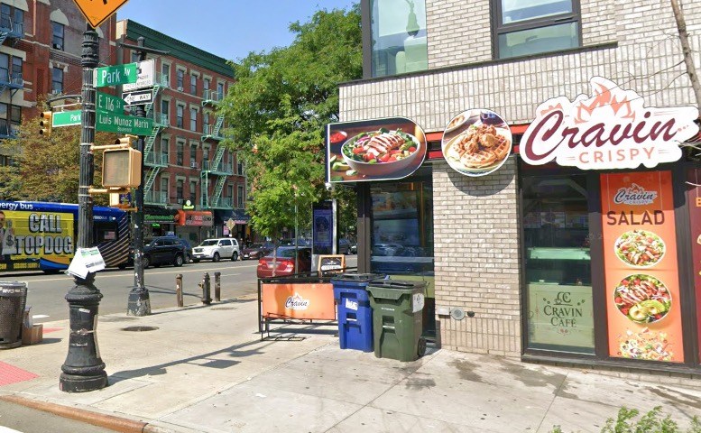 The unprovoked attack happened in front of the Cravin Crispy restaurant on Park Avenue near East 116th Street.