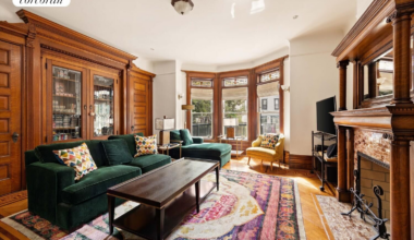 parlor with built-ins, mantel