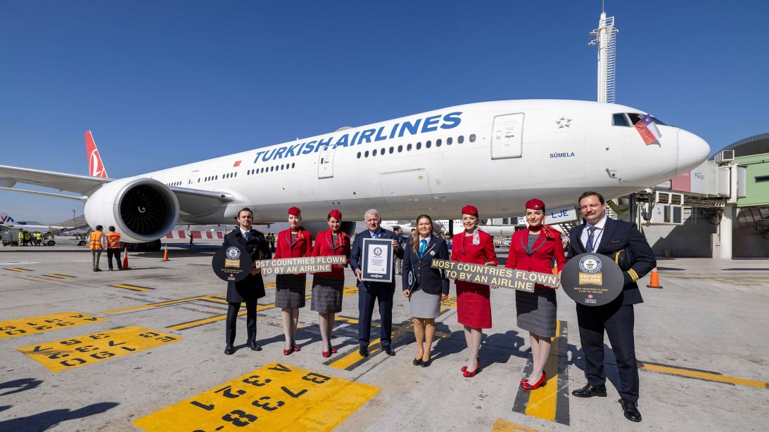 Turkish Airlines proudly holds the Guinness World Record for the most countries flown to by an airline.