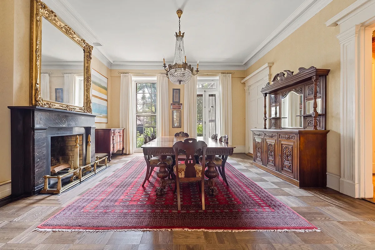 brooklyn heights dining room with marble mantel