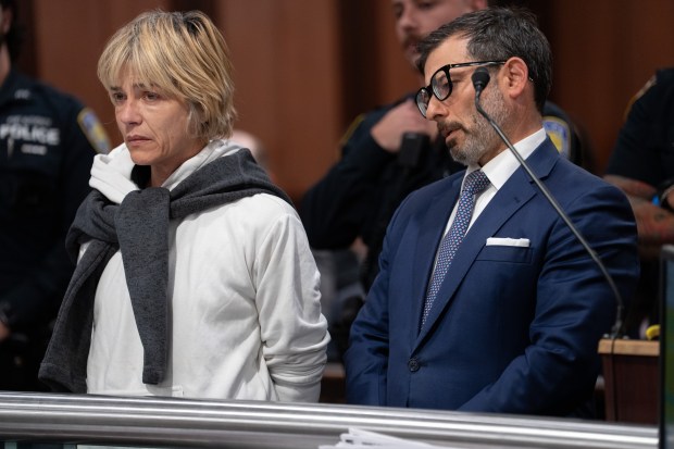 Selma Blair appears in Queens Criminal Court on Monday, Oct. 12, 2026, in New York City. (Barry Williams/ New York Daily News)