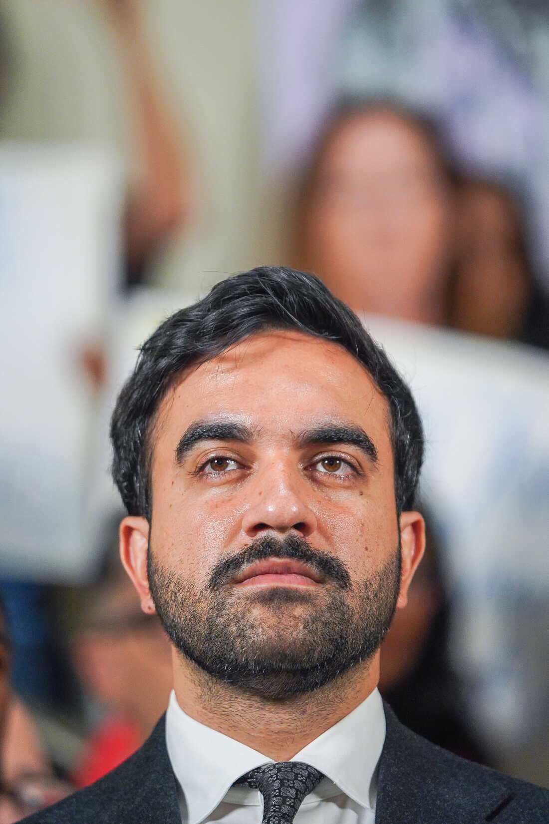 New York City Mayor Zohran Mamdani looks on during an announcement of a lawsuit filed by New York and 21 other states challenging the federal government's new public charge rule, on Monday, Sept. 14, 2026, in New York.