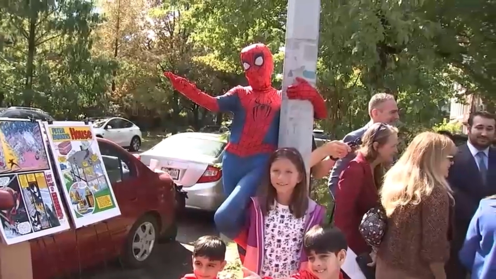 Spider-Man Way unveiled in Forest Hills, Queens, near Peter Parker's house