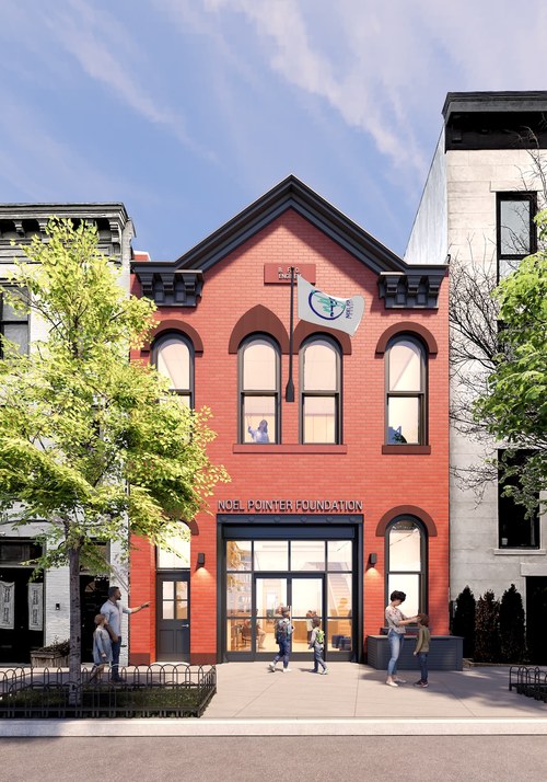 Rendering of the restored 1857 firehouse at 299 DeGraw Street in Cobble Hill as the Noel Pointer Foundation music school