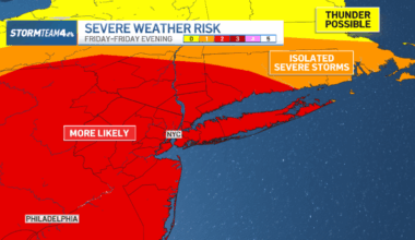 Strong storms threaten NYC area Friday evening, then cold comes – NBC New York