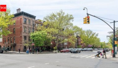 A former limestone bank in Brooklyn is now a multi-level townhouse; this 4,000-square-foot property is listed for over $5 million |