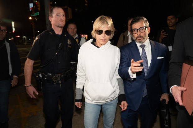 Selma Blair leaves Queens Criminal Court Monday, October, 12, 2026. (Barry Williams/ New York Daily News)