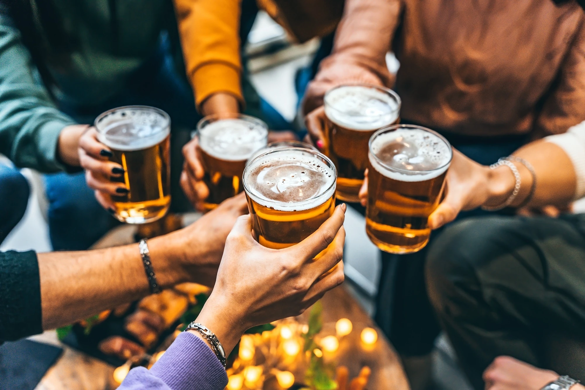 Friends at a beer bar