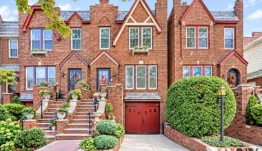 brick tudor style row house