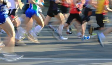 Runners in movement