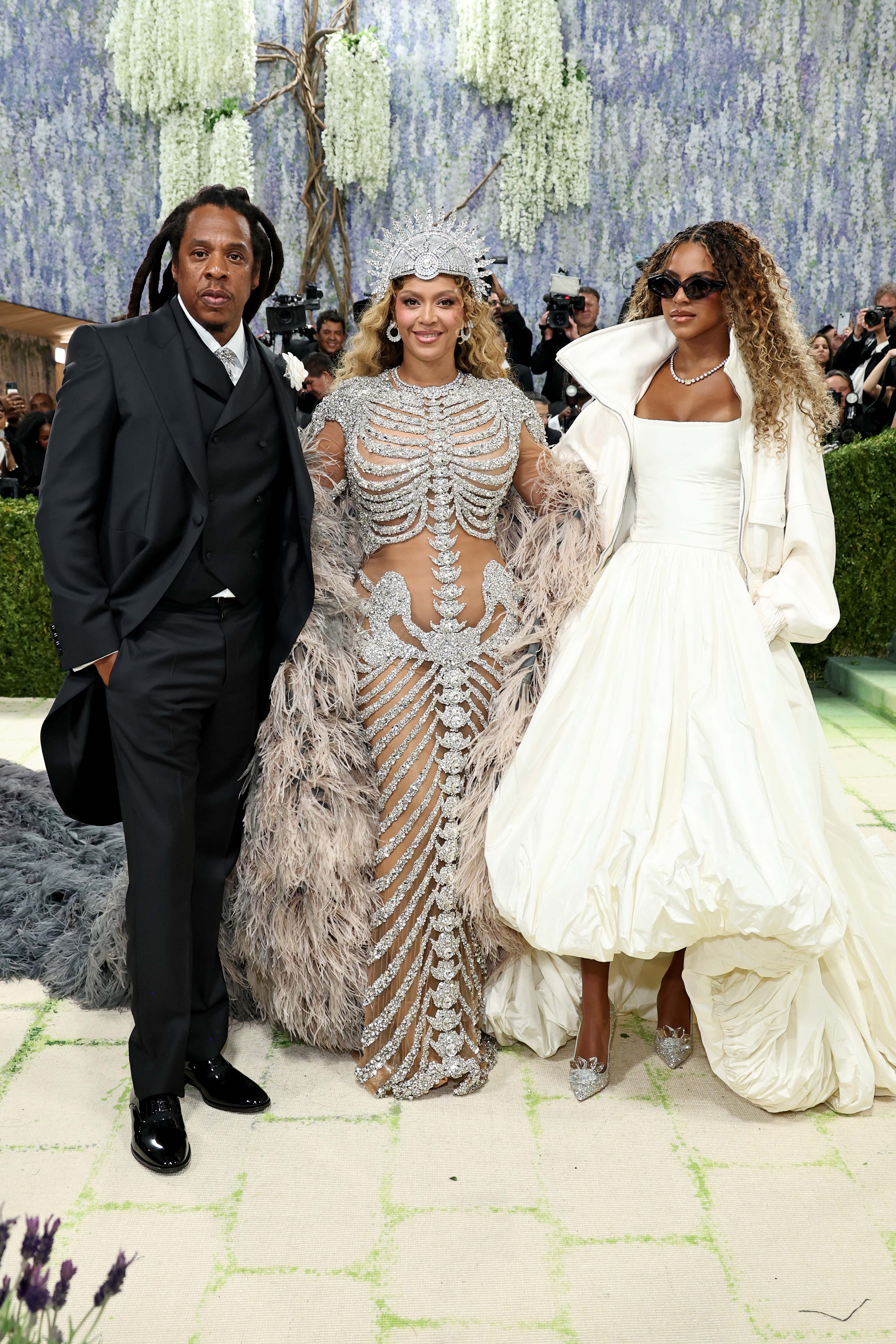 Jay-Z, Beyoncé and Blue Ivy Carter attend the 2026 Met Gala celebrating "Costume Art" at the Metropolitan Museum of Art on May 4, 2026 in New York City.