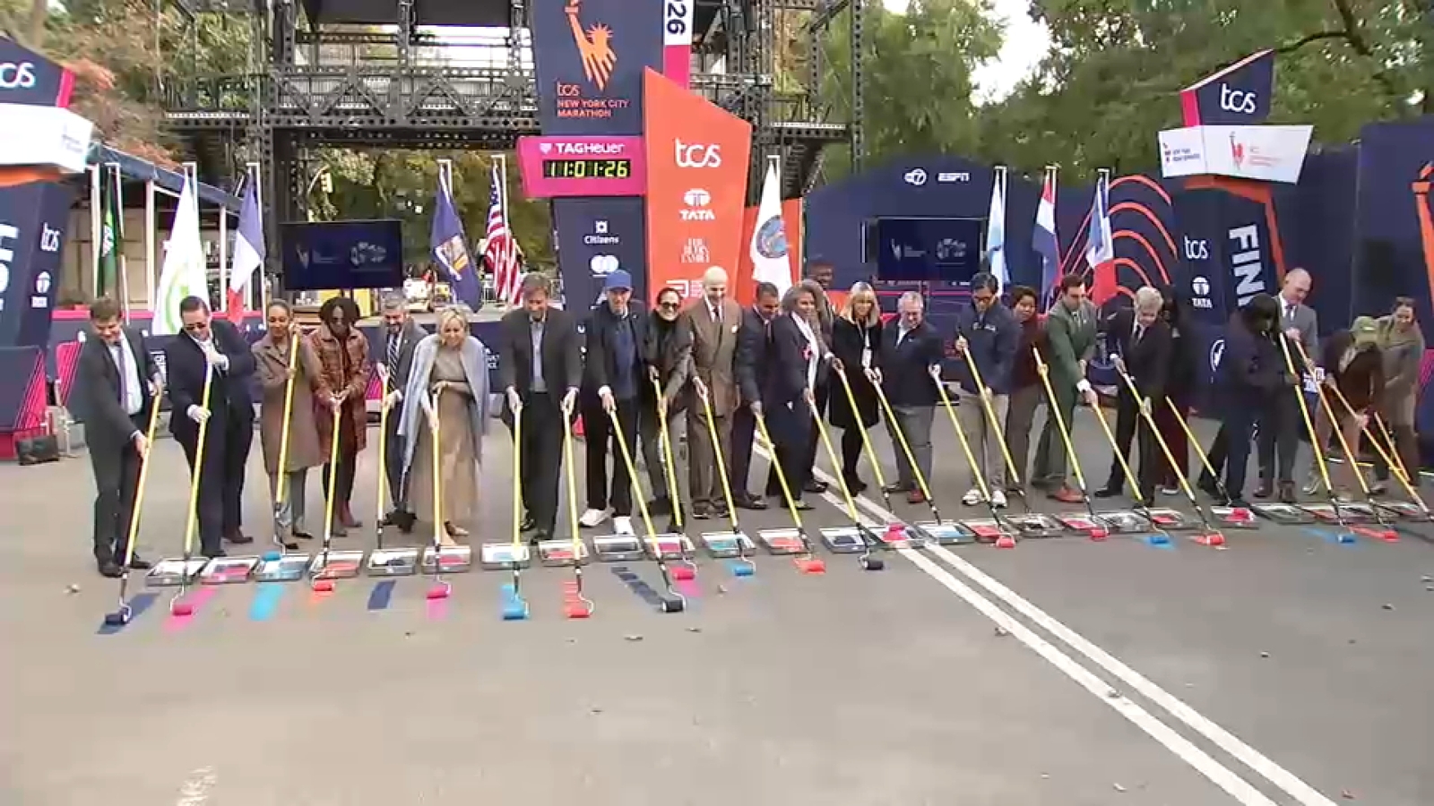 Security measures in place, blue line painted ahead of 2026 TCS New York City Marathon