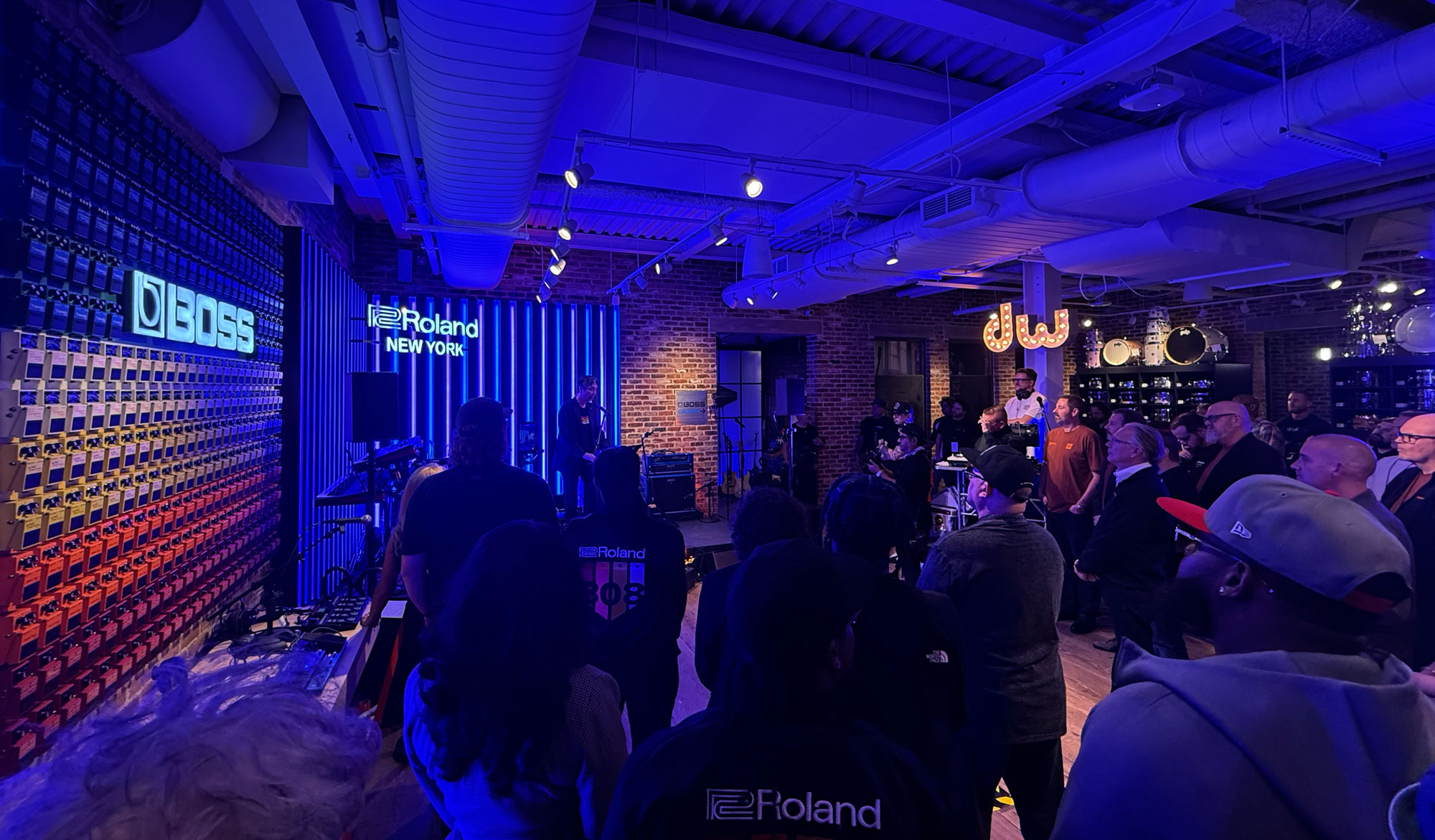 Roland CEO Masahiro Minowa addresses the crowd at Roland Store New York City. Photo: Future.