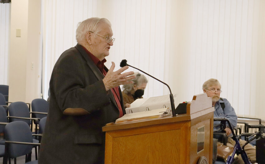 Ken Walter speaks on the question of a county executive at a March 19 meeting of the Sullivan County Legislature.