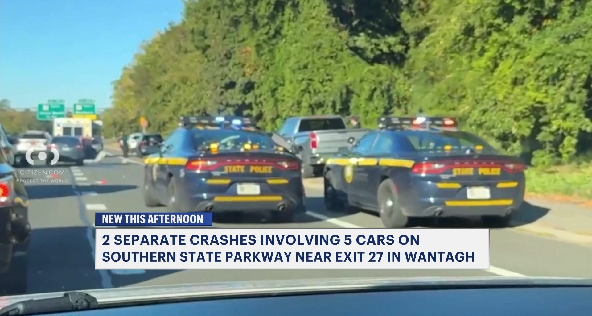 News 12 | Bronx | Pair Of Crashes Causes Early Morning Traffic On Southern State Parkway