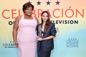 LOS ANGELES, CALIFORNIA - OCTOBER 02: (L-R) Da'Vine Joy Randolph and Aimee Carrero, winner of the Supporting Actress Award – Series for "Your Friends & Neighbors", attend The Critics Choice Association's 6th Annual Celebración Of Cinema & Television at Four Seasons Hotel Los Angeles at Beverly Hills on October 02, 2026 in Los Angeles, California. (Photo by Rodin Eckenroth/Getty Images for Critics Choice Association)