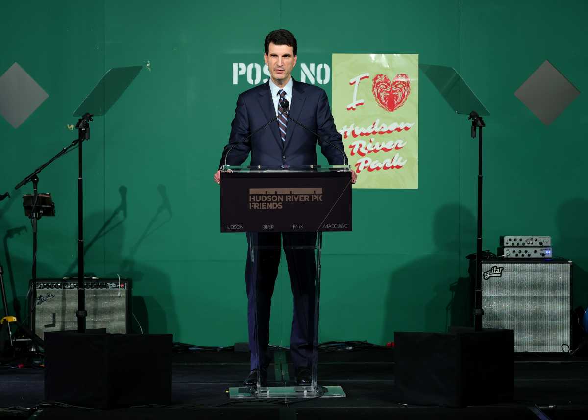 Edward Skyler accepts an award onstage during the Hudson River Park Friends 2026 Gala at Pier Sixty at Chelsea Piers on Oct. 8, 2026 in New York City.  