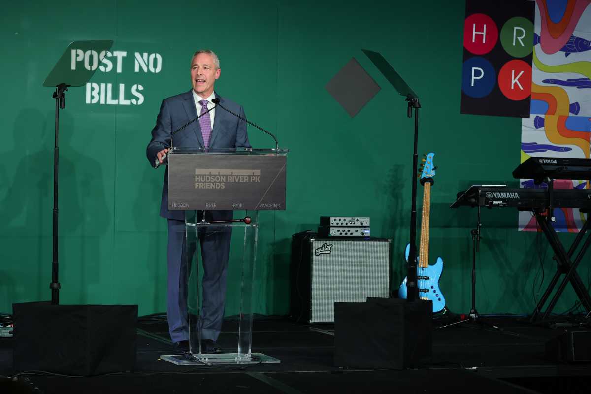 Steven Charno accepts an award onstage during the Hudson River Park Friends 2026 Gala at Pier Sixty at Chelsea Piers on Oct. 8, 2026 in New York City.  
