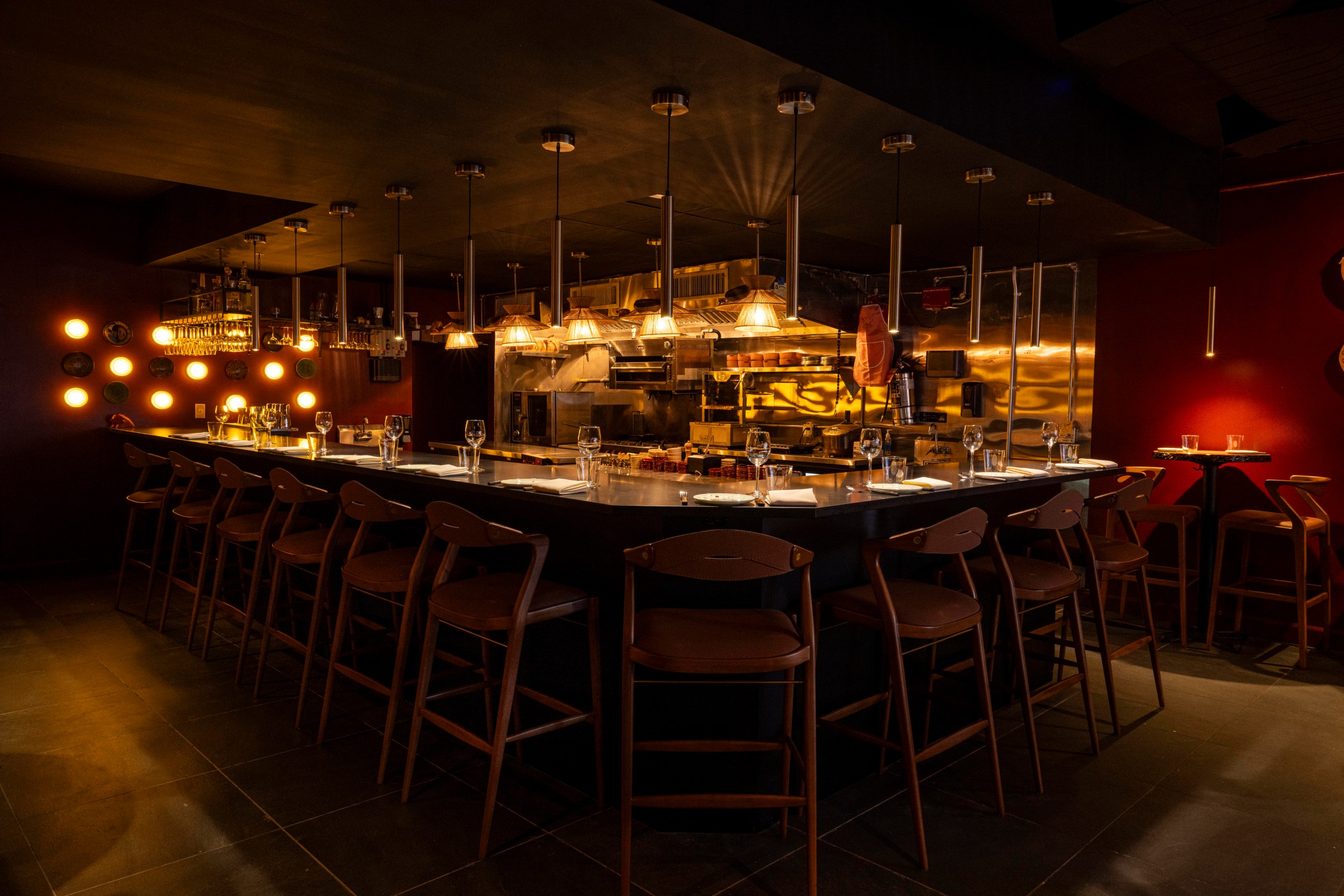 A restaurant bar.