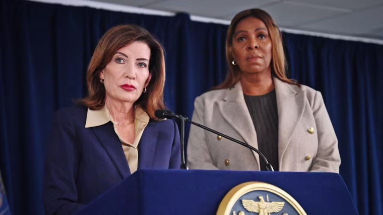 New York Gov. Kathy Hochul and New York Attorney General Letitia 