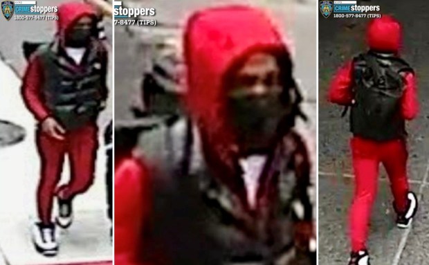 Police released this image of a suspect after a man was fatally shot on the northbound E train platform of the Seventh Ave. subway station at 53rd St. in Manhattan on Saturday.