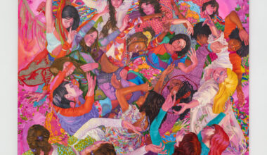 Buket Savci, Fractured Harmony, 2026. Oil on canvas, 50 × 54 inches. Courtesy the artist and Kravets Wehby Gallery. Photo: Adam Reich.