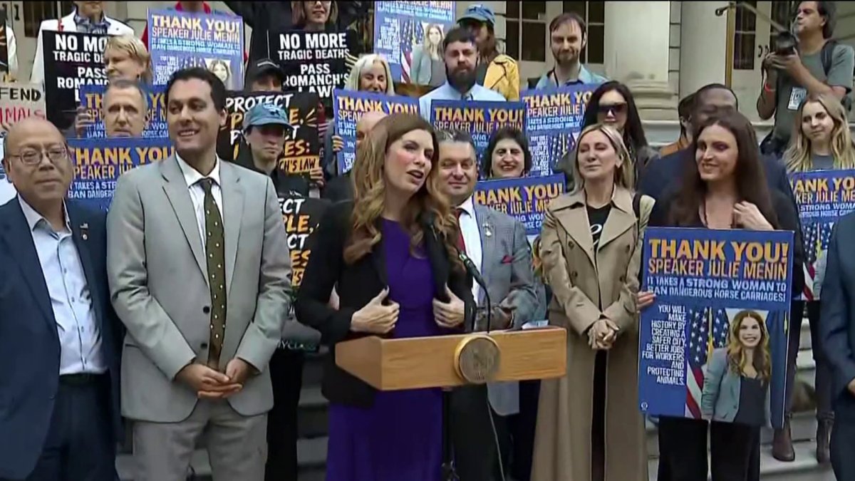 New York City Council Speaker Julie Menin holds rally in support of horse carriage ban – NBC New York