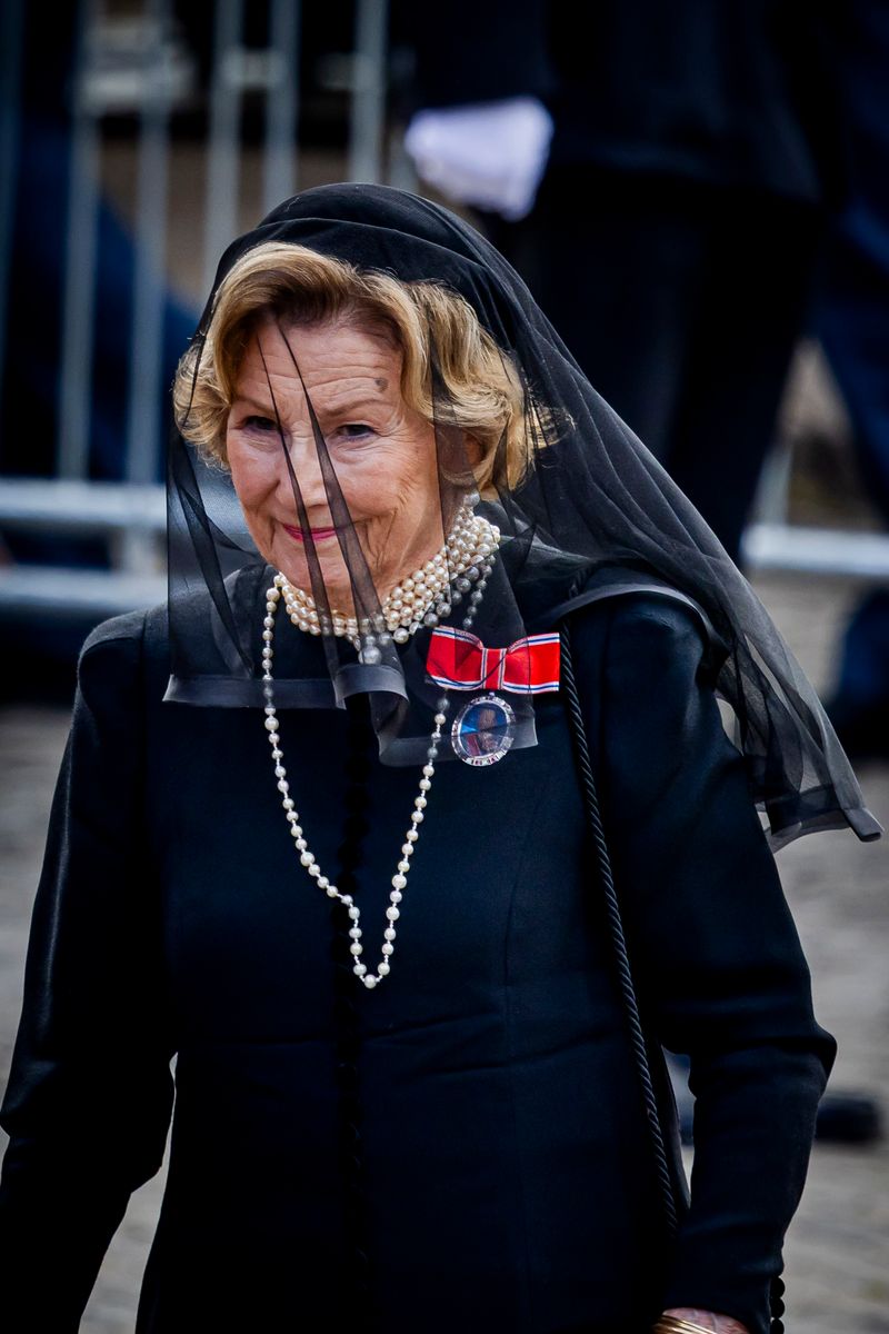Queen Sonja of Norway at Oslo Cathedral on September 9, 2026 in Oslo, Norway. 