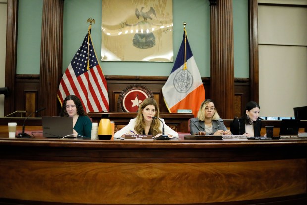 A photo taken during the New York City Council's Committee on Technology hearing with Space X on Friday, Oct. 16, 2026. (Alex Krales / NYC Council Media Unit)