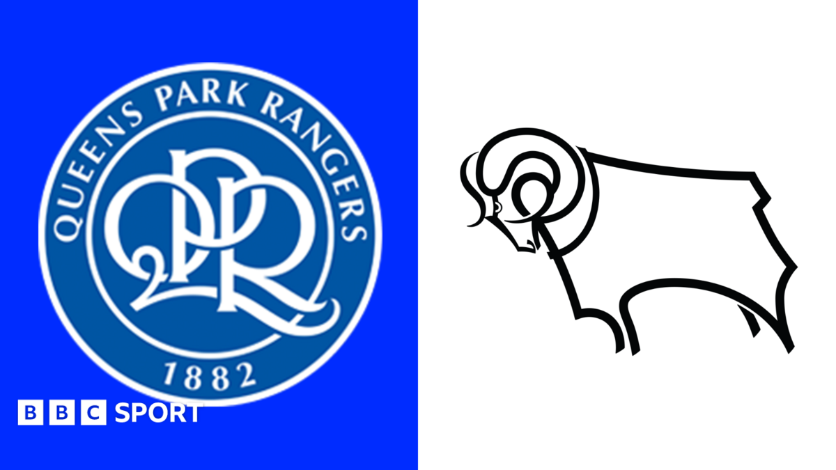 Side-by-side of Queens Park Rangers and Derby County club badges