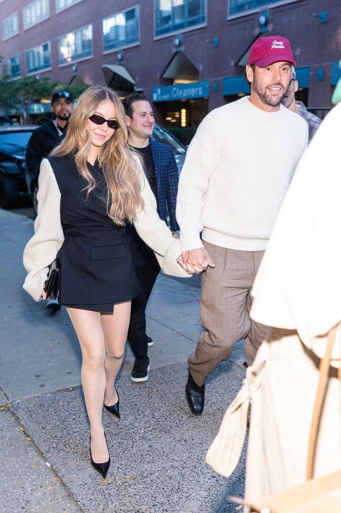  Sydney Sweeney (L) and Scooter Braun are seen in Union Square on October 18, 2026 in New York City