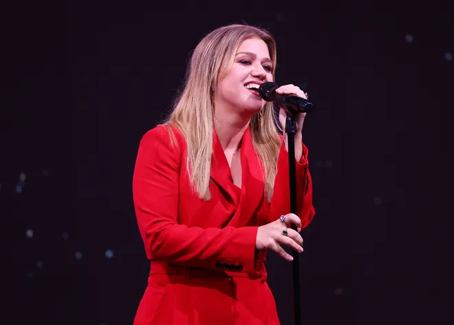 Kelly Clarkson performs at The Tisch Skylights at The Shed on Nov. 8, 2023, in New York City.