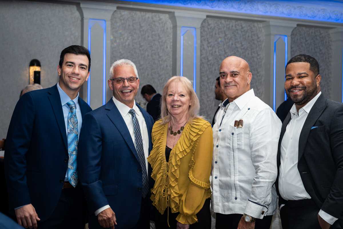 Pictured (l-r) Frank Ramunno, Orange Bank and Trust; Anthony Mormile, Orange Bank and Trust, Laura Guerriero, Bronx Times/Schneps; Jose Reyes, Court Officers; and Mike Munez, Orange Bank and Trust.