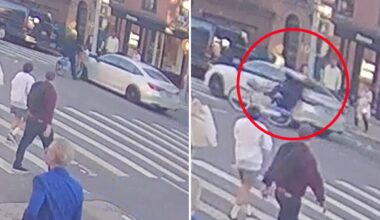 Unmarked NYPD car slams into cyclist after running red light in Brooklyn: video