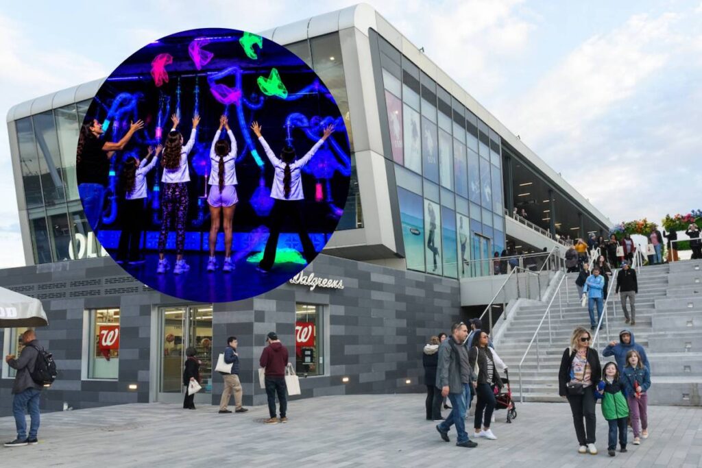 NYC’s only outlet shopping mall now has an indoor blacklight snowball fight arena with 20+ interactive play zones