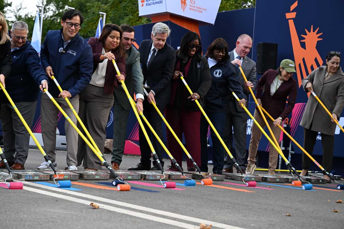 The TCS New York City Marathon marked its 50th anniversary with the ceremonial blue-line painting.