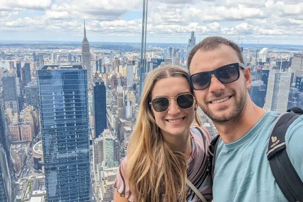 Daniel and Bailey take a selfie at the top of the Empire State Building in New York City, New York