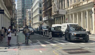 Manhattan Community Board Asks DOT to Revise Narrow Grand Street Bike Lane