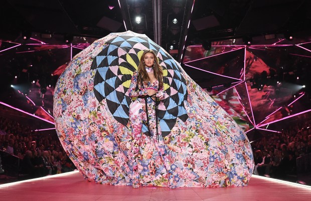 NEW YORK, NY - NOVEMBER 08: Gigi Hadid walks the runway during the 2018 Victoria's Secret Fashion Show at Pier 94 on November 8, 2018 in New York City. (Photo by Dimitrios Kambouris/Getty Images for Victoria's Secret)