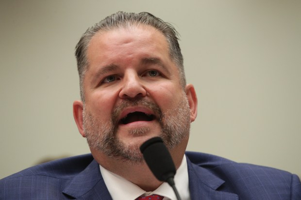 WASHINGTON, DC - JULY 17: John Samuelsen of Transport Workers Union (TWU) testifies during a hearing before the Aviation Subcommittee of the House Committee on Transportation & Infrastructure July 17, 2019 on Capitol Hill in Washington, DC. The subcommittee held a hearing on "State of Aviation Safety." (Photo by Alex Wong/Getty Images)