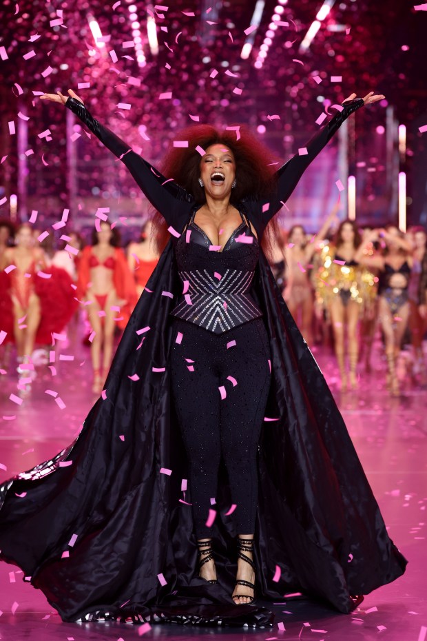NEW YORK, NEW YORK - OCTOBER 15: Tyra Banks walks the runway for the Victoria's Secret Fashion Show 2024 on October 15, 2024 in New York City. (Photo by Dimitrios Kambouris/Getty Images for Victoria's Secret)