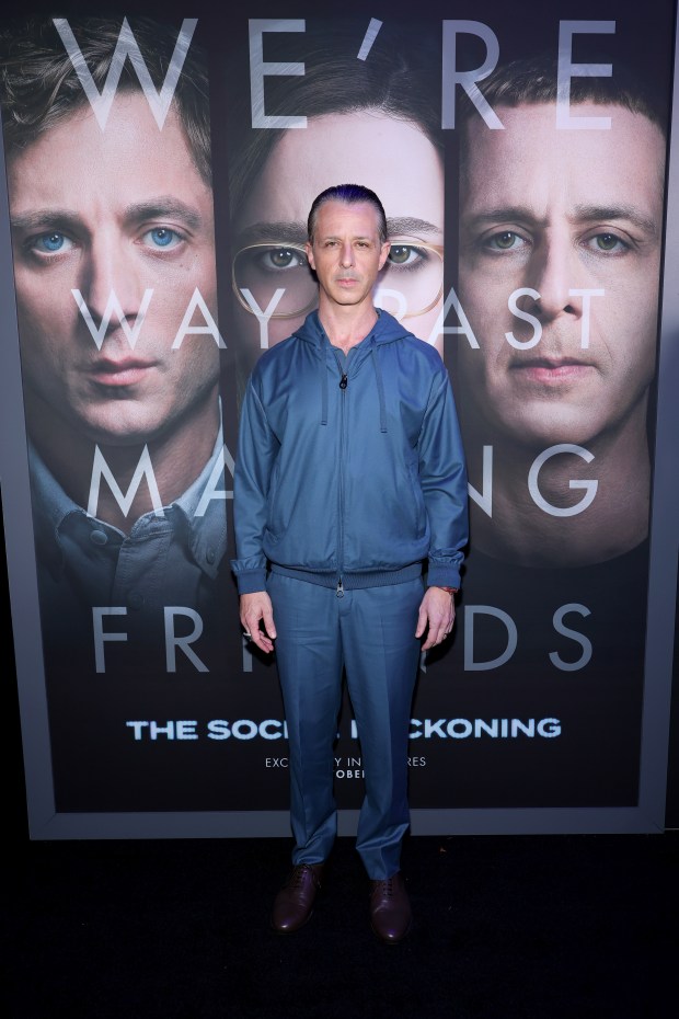 NEW YORK, NEW YORK - OCTOBER 04: Jeremy Strong attends Columbia Pictures' "The Social Reckoning" World Premiere at Regal Union Square on October 04, 2026 in New York City. (Photo by Dimitrios Kambouris/Getty Images)