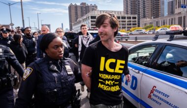 NYPD arrests 14 anti-ICE protesters for blocking traffic on Brooklyn Bridge